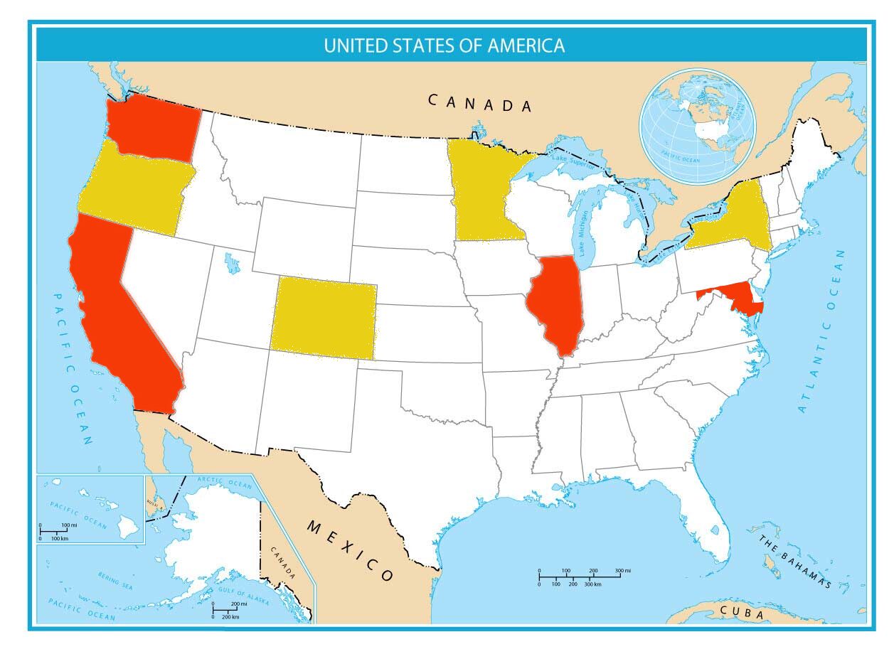 Enrollee Information Map of U.S. States Compromised by CMS and DHS